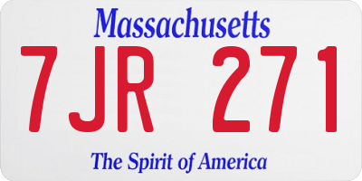 MA license plate 7JR271