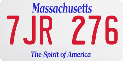 MA license plate 7JR276