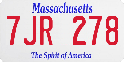 MA license plate 7JR278