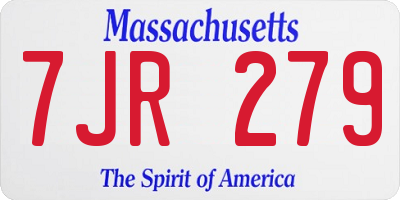 MA license plate 7JR279