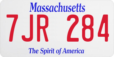 MA license plate 7JR284