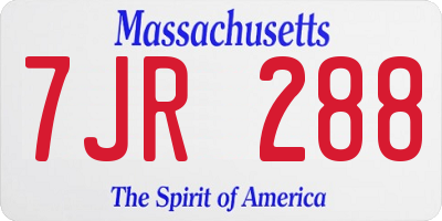MA license plate 7JR288