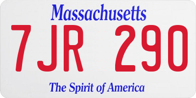 MA license plate 7JR290