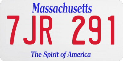 MA license plate 7JR291