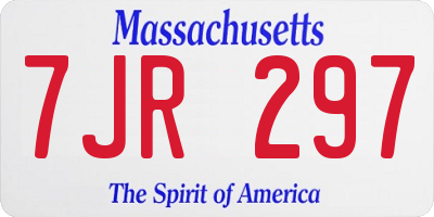 MA license plate 7JR297