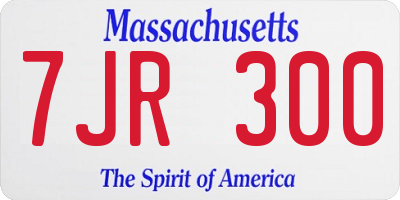 MA license plate 7JR300