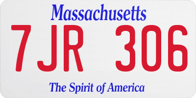 MA license plate 7JR306