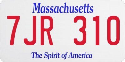MA license plate 7JR310