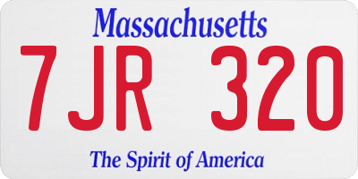 MA license plate 7JR320