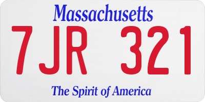 MA license plate 7JR321