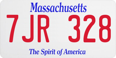 MA license plate 7JR328