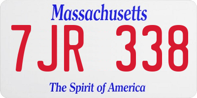 MA license plate 7JR338