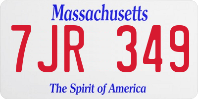 MA license plate 7JR349