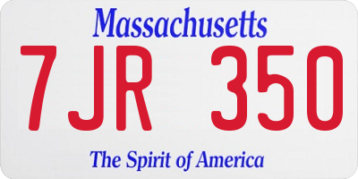 MA license plate 7JR350