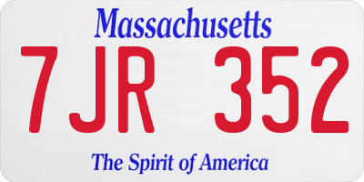 MA license plate 7JR352