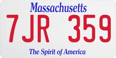 MA license plate 7JR359