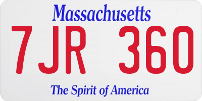 MA license plate 7JR360
