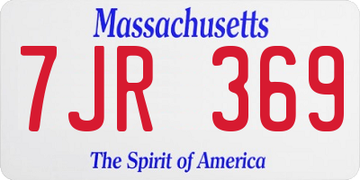 MA license plate 7JR369