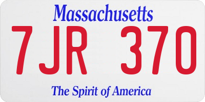 MA license plate 7JR370