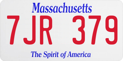 MA license plate 7JR379