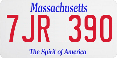 MA license plate 7JR390
