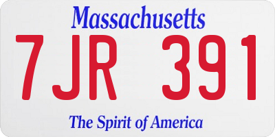 MA license plate 7JR391