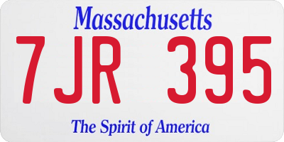 MA license plate 7JR395