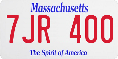 MA license plate 7JR400
