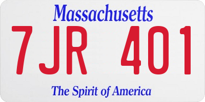 MA license plate 7JR401
