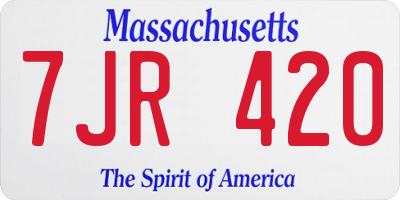 MA license plate 7JR420