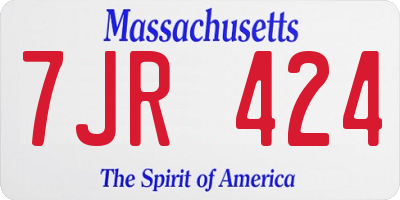 MA license plate 7JR424