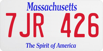 MA license plate 7JR426
