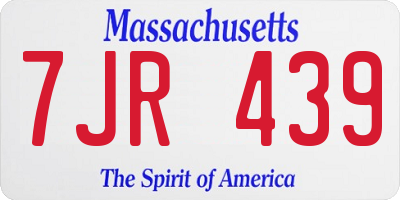MA license plate 7JR439