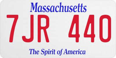 MA license plate 7JR440