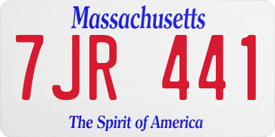 MA license plate 7JR441