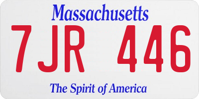 MA license plate 7JR446