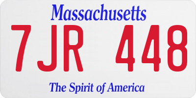 MA license plate 7JR448