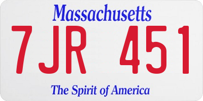 MA license plate 7JR451