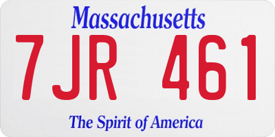 MA license plate 7JR461
