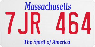MA license plate 7JR464