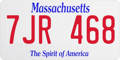 MA license plate 7JR468