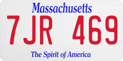 MA license plate 7JR469