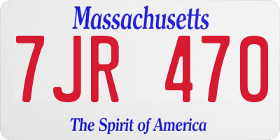 MA license plate 7JR470