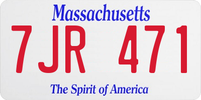 MA license plate 7JR471