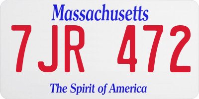 MA license plate 7JR472