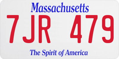 MA license plate 7JR479
