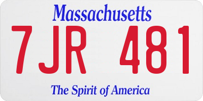 MA license plate 7JR481