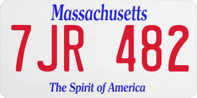 MA license plate 7JR482