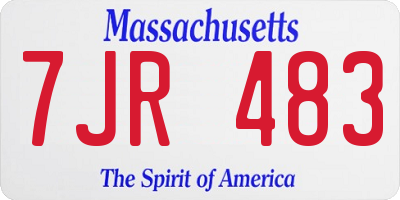MA license plate 7JR483