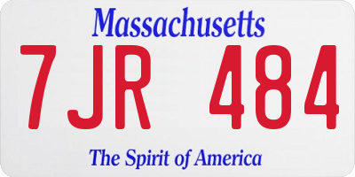 MA license plate 7JR484